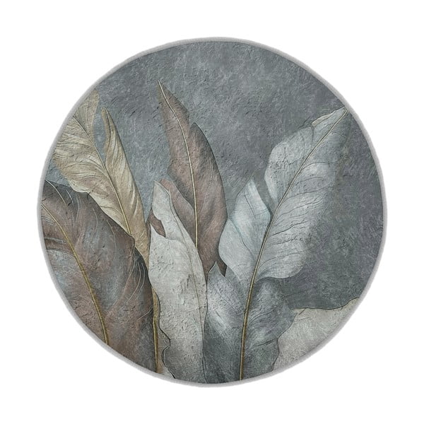 Roheline-hall pestav ümmargune vaip ø 80 cm Dusty Leaves - Mila Home