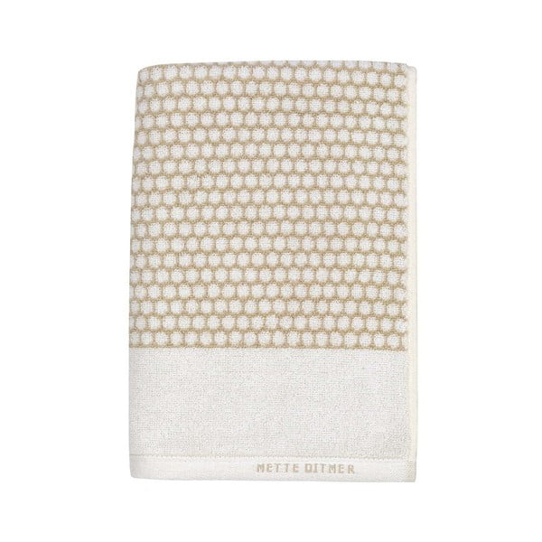 Valge ja beež puuvillane rätik 50x100 cm Grid - Mette Ditmer Denmark