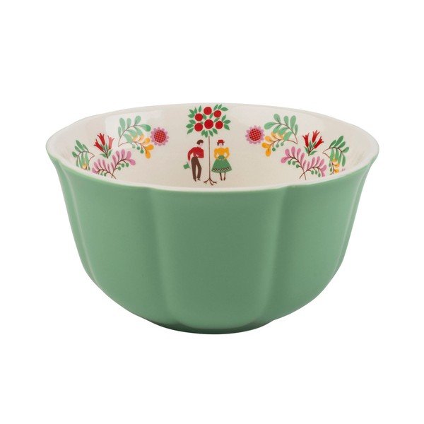 Zelená porcelánová miska na cereálie Creative Tops, ⌀ 14 cm