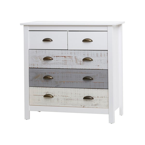 Valge ja hall 4 sahtliga kapp , 79 x 80 cm Romantica - Marckeric-image-2