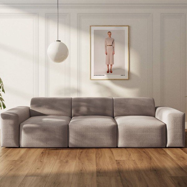 Beež velvetist diivan 285 cm Villet - Rodier-image-1