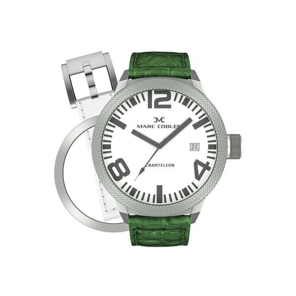 Pánské hodinky Marc Coblen s páskem a kroužkem navíc P19
