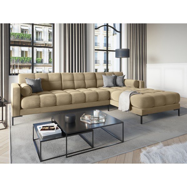 Beež sametist nurgadiivan , paremas nurgas Bali - Cosmopolitan Design-image-1