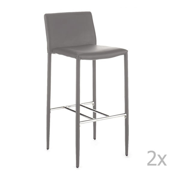 Sada 2 šedých barových židlí Tomasucci Lion