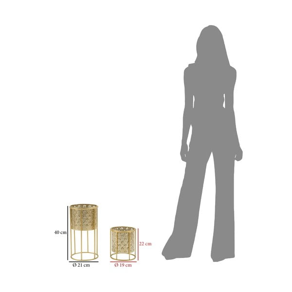 2 kuldse poti statiivi komplekt, kõrgus 40 cm Golvy - Mauro Ferretti-image-2