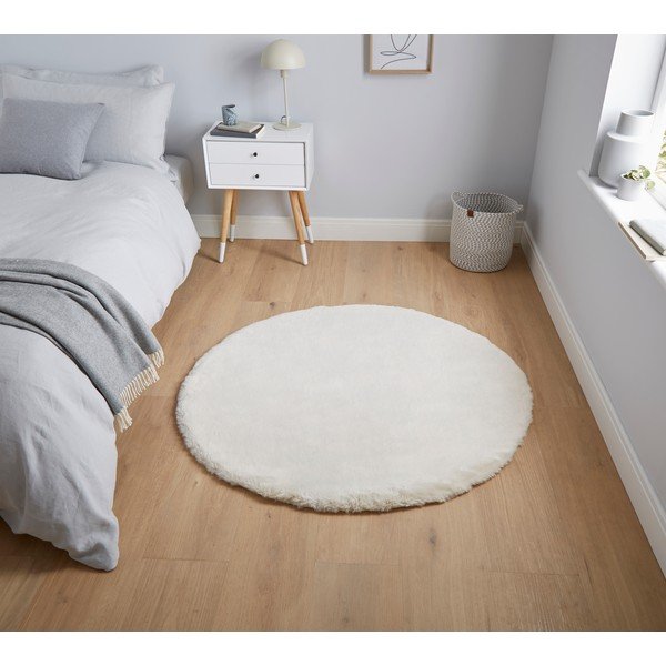 Kreemjas valge vaip , ⌀ 120 cm Teddy - Think Rugs-image-1