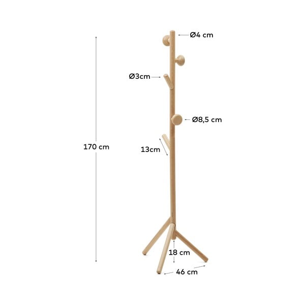 Pöögipuidust riidenagi 46x170 cm Nadue - Kave Home-image-4