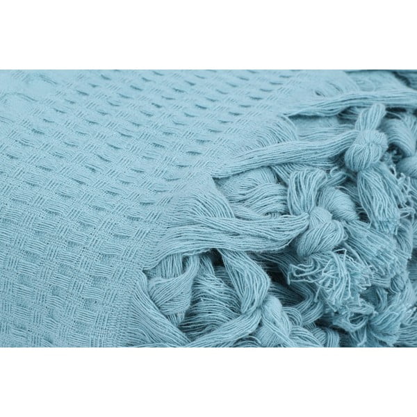 Sinine puuvillane päevavaip kaheinimesevoodile , 220 x 240 cm Peacook - Mijolnir-image-1