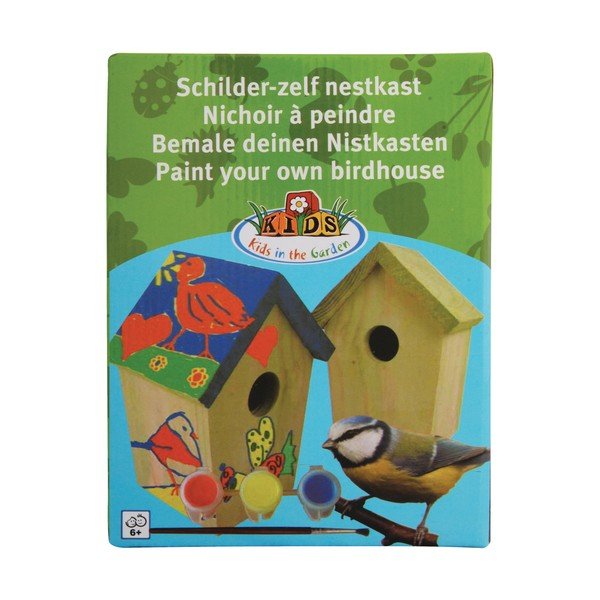 Puidust linnumaja värvidega - Esschert Design-image-1