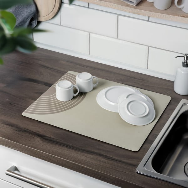 Beež kummist nõudekuivatusalus 50x40 cm Dima - Wenko-image-2