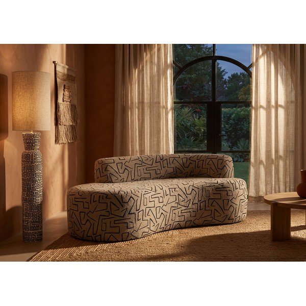 Bouclé kangast beež diivan 176 cm Nairobi - Mauro Ferretti-image-1