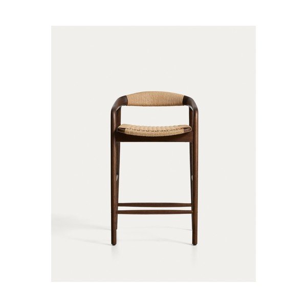 Pruun baaritool tammepuidust käetugedega (istme kõrgus 65 cm) Derile - Kave Home-image-4