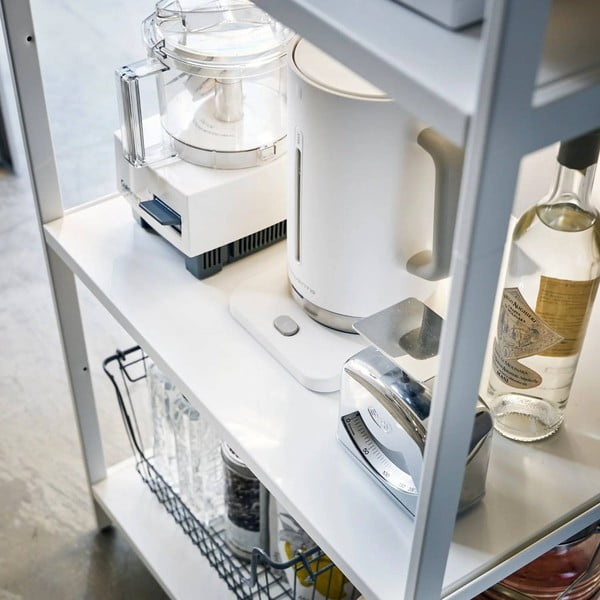 Matt valge terasest riiul 60x170x46,5 cm Tower - YAMAZAKI-image-2