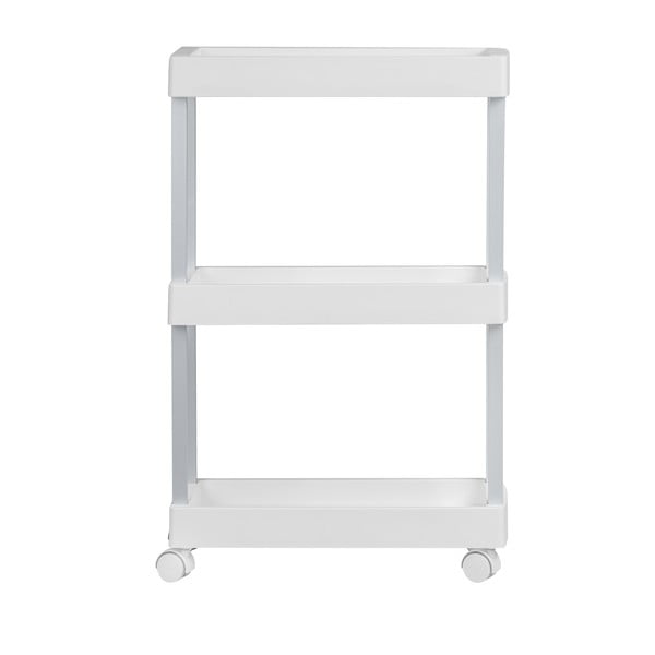 Valge plastikust ratastega riiul 45x80 cm Mino - Wenko-image-3