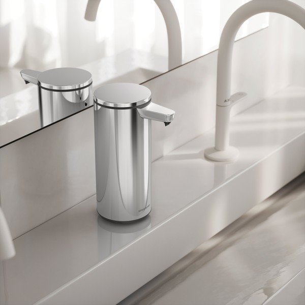 Kontaktivaba terasest seebidosaator läikiva hõbedase värviga 266 ml - simplehuman-image-1