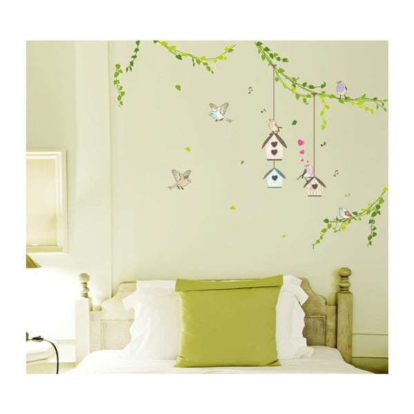 Komplekt seinakleebised Linnud puurid metsas - Ambiance-image-4