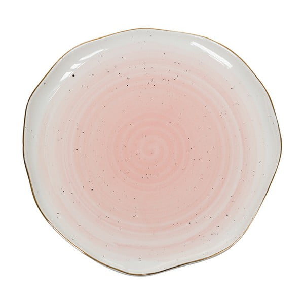 Růžový porcelánový talířek Santiago Pons Bol