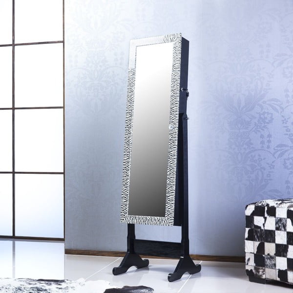 Uzamykatelné stojací zrcadlo se šperkovnicí Adonna, leopardí