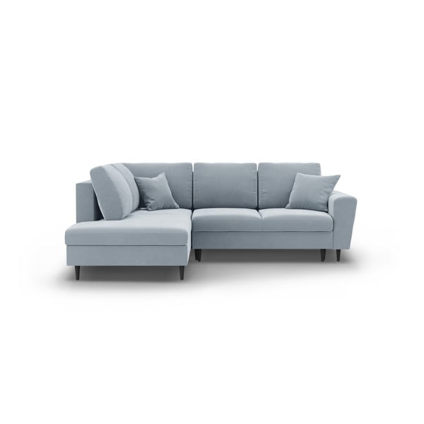 Helesinine sametist panipaigaga nurgadiivanvoodi (vasak nurk/"L"-kujuline) Kyoto - Cosmopolitan Design