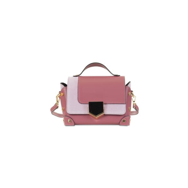 Růžová kožená kabelka Infinitif Chelsea