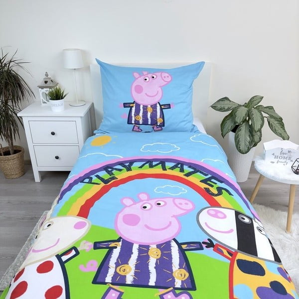Puuvillane helendava efektiga laste voodipesu 140x200 cm Peppa Pig - Jerry Fabrics-image-3