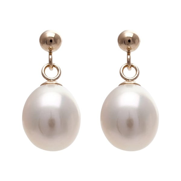 Náušnice z říčních perel GemSeller Taurina, bílé perly