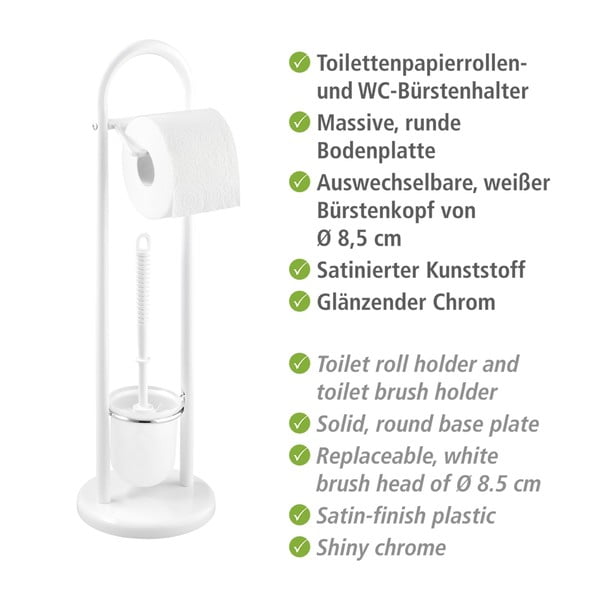 Valge WC-hari koos tualettpaberi hoidjaga Siena - Wenko-image-3