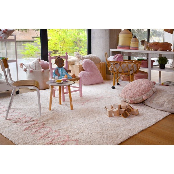 Roosa-kreem pestav käsitsi kootud puuvillane vaip 170x240 cm Atlas Natural - Lorena Canals-image-1