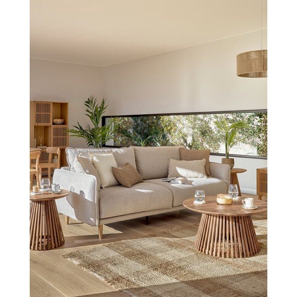 Teakist kohvilaud , ⌀ 80 cm Irune - Kave Home-image-4