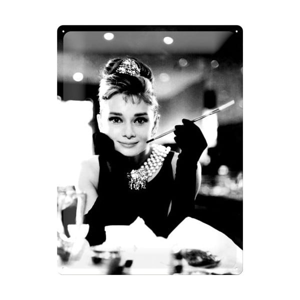 Plechová cedule Audrey Hepburn, 30x40 cm