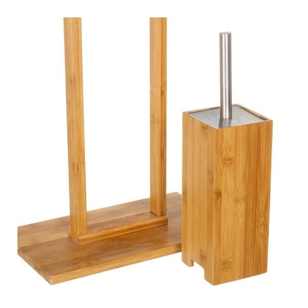 Bambusest tualettpaberi hoidja koos harjaga - Casa Selección-image-2