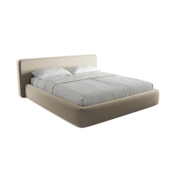 Beež polsterdatud kaheinimesevoodi koos voodipõhja ja panipaigaga 180x200cm Kiana - Makamii-image-2