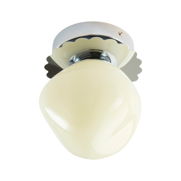 Kreemjas/läikiv hõbedane opaalklaasist laelamp, ø 12 cm Bon - Jotex-image-4