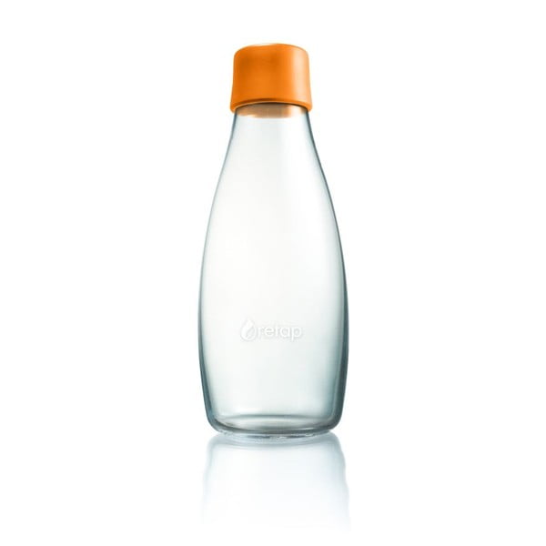Oranžová skleněná lahev ReTap, 500 ml