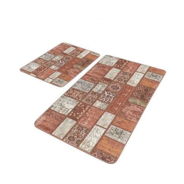 Pruunid sametist vannitoamatid 2tk komplektis 60x100 cm - Mila Home