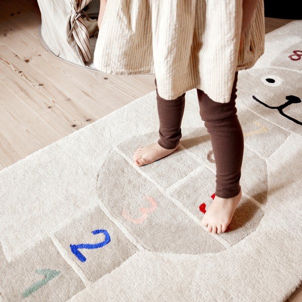 Käsitsi kootud laste mänguvaip villasegust 75x180 cm Rabbit Hopscotch - OYOY Mini-image-1