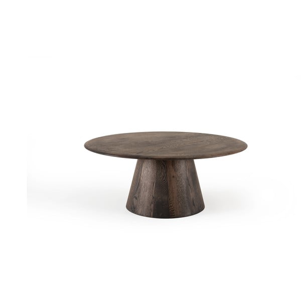 Pruun tammepuidust ümmargune diivanilaud ø 80 cm Mushroom - Gazzda-image-3