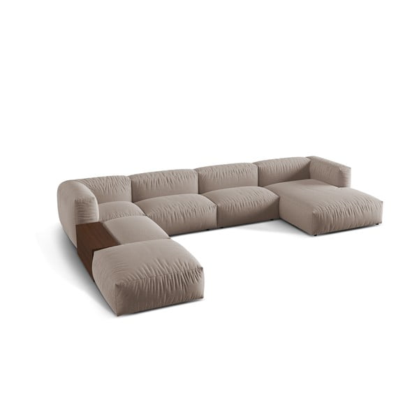 Beež modulaarne nurgadiivan (vasak nurk/U) Martina - Micadoni Home-image-2