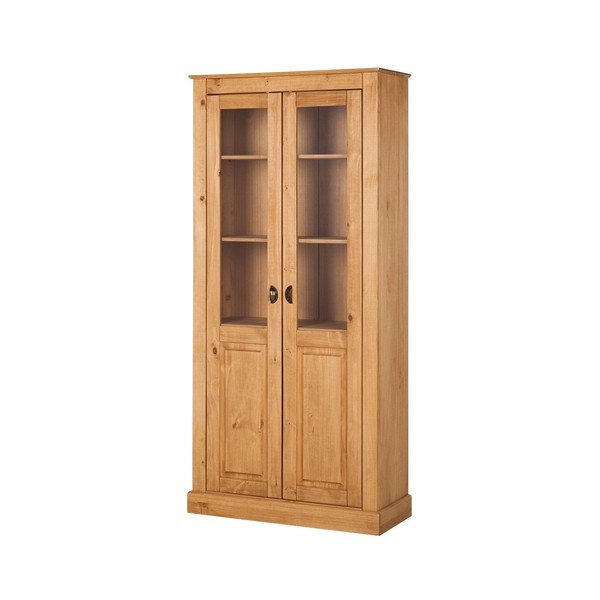 Přírodní dvoudveřová vitrína z borovicového dřeva Støraa Tommy-image-3