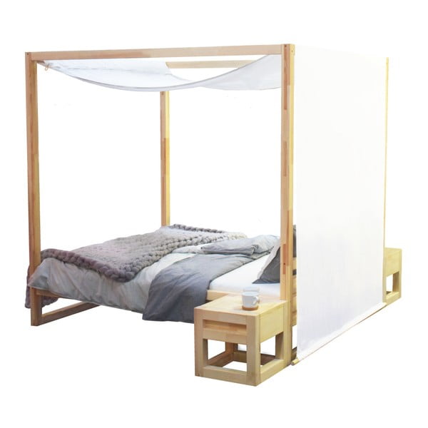 Dřevěná dvoulůžková postel Benlemi Baldee Bella Natural, 200 x 190 cm-image-1