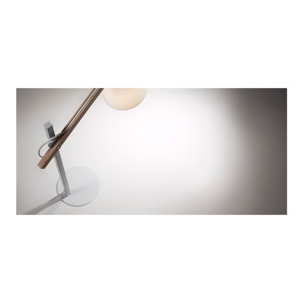 Valge akaatsia täispuidust lauavalgusti tekstiilist varjuga (kõrgus 65 cm) Kosta - Kave Home-image-3