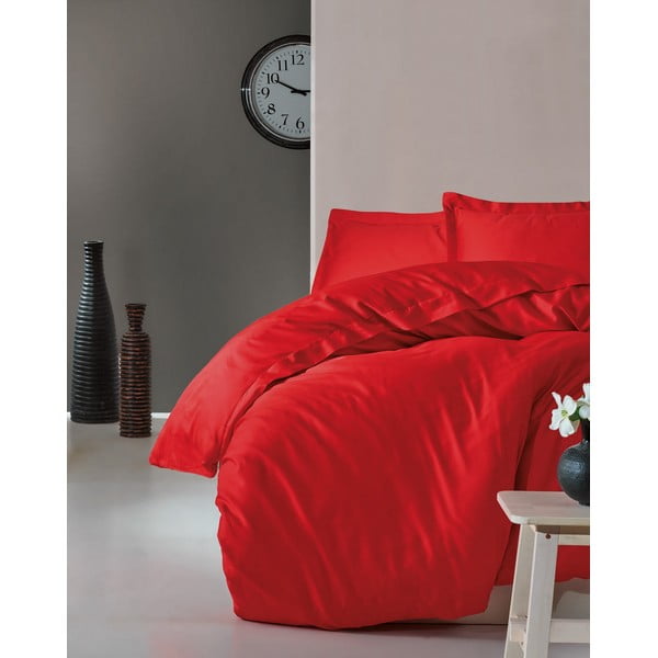 Cotton Box Punane kahekohaline voodipesu puuvillase voodipesu, 200 x 220 cm. Elegant - Mijolnir
