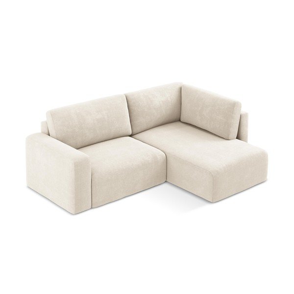 Kreemjas šenilldiivanvoodi/panipaigaga nurgadiivan (parempoolne/L-kujuline) Kona - Makamii-image-3