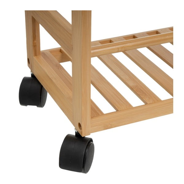 Must-bambusest ratastega riiul 44x75 cm - Casa Selección-image-1
