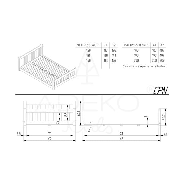 Männipuidust lastevoodi 90x200 cm CPN - Adeko-image-3