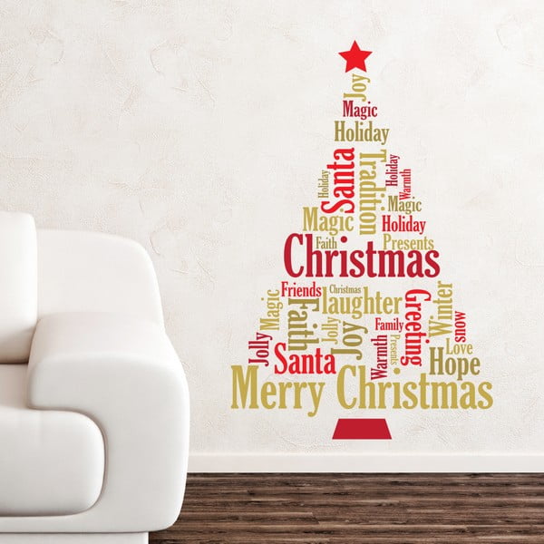 Samolepka na zeď Walplus English Quote Christmas Tree