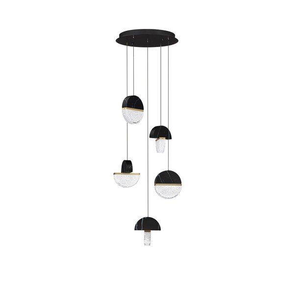 Must metallist hämardatav LED-ripatslamp ø 46 cm Dorin - Nova Luce