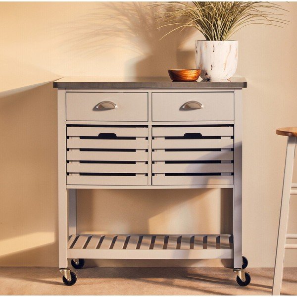 Serveerimislaud ratastel 46x86 cm Frankfurt - Premier Housewares-image-3