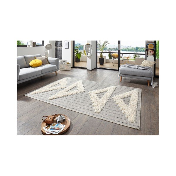 Šedý koberec Mint Rugs Handira Triangles, 170 x 115 cm-image-3