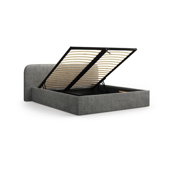 Tumehall polsterdatud kaheinimesevoodi koos panipaiga ja voodipõhjaga 160x200 cm Elizabeth - Micadoni-image-2